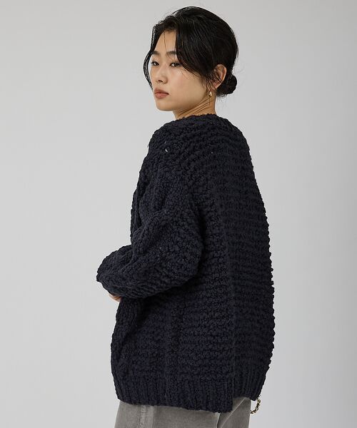 Rouge vif la cle / ルージュ・ヴィフ ラクレ カーディガン・ボレロ | 【IRONING/アイロニング】cable rough cd ケーブルカーディガ | 詳細16