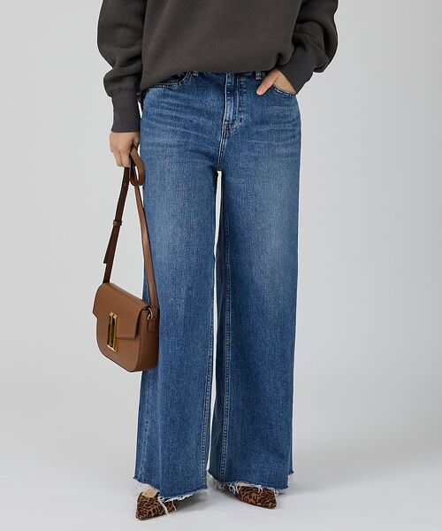 Rouge vif la cle / ルージュ・ヴィフ ラクレ デニムパンツ | 【RED CARD/レッドカード】Maverick ワイドフレアーパンツデニム(ブルー)