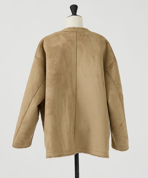 Rouge vif la cle / ルージュ・ヴィフ ラクレ アウター | 【2サイズ展開】2WAYスウェードリバーシブルボアコート / ノーカラーコート | 詳細15