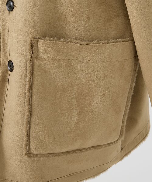 Rouge vif la cle / ルージュ・ヴィフ ラクレ アウター | 【2サイズ展開】2WAYスウェードリバーシブルボアコート / ノーカラーコート | 詳細17