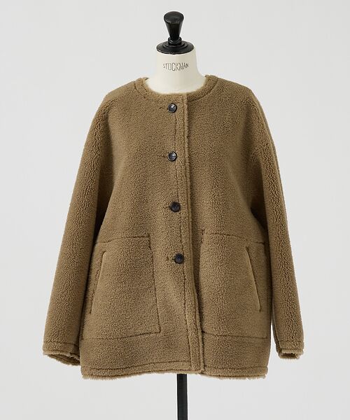 Rouge vif la cle / ルージュ・ヴィフ ラクレ アウター | 【2サイズ展開】2WAYスウェードリバーシブルボアコート / ノーカラーコート | 詳細8