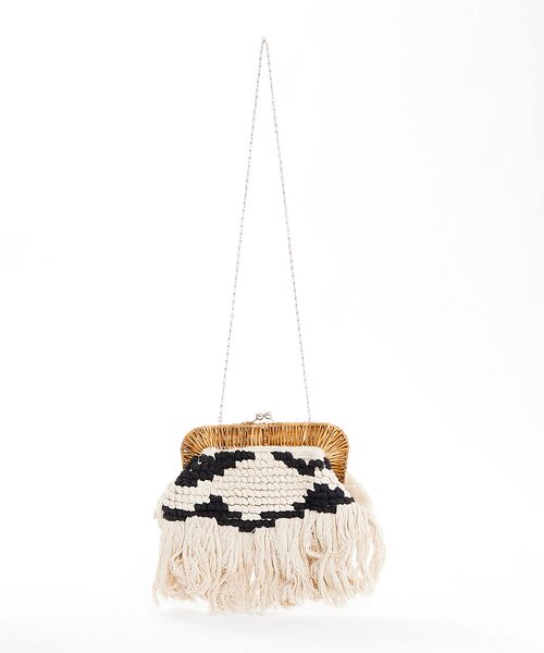 Rouge vif la cle / ルージュ・ヴィフ ラクレ クラッチ・パーティバッグ | 【Swaraj/スワラージ】ラタンフレームクラッチバッグ / フリンジ / チェ | 詳細10