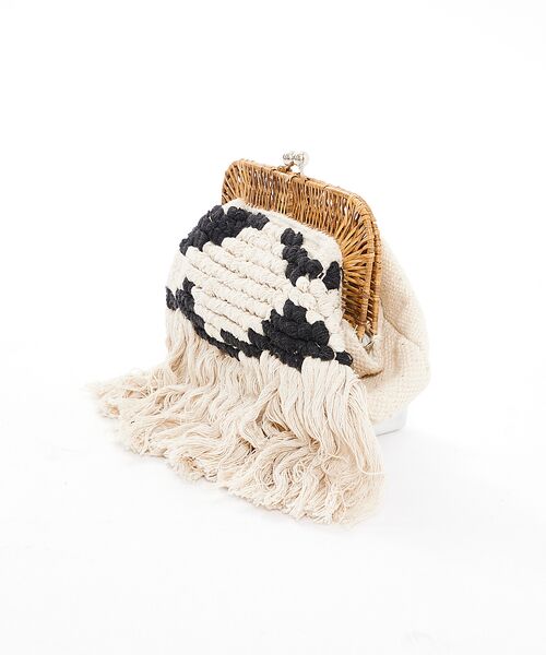 Rouge vif la cle / ルージュ・ヴィフ ラクレ クラッチ・パーティバッグ | 【Swaraj/スワラージ】ラタンフレームクラッチバッグ / フリンジ / チェ | 詳細5