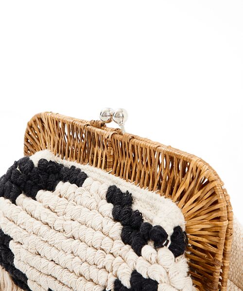 Rouge vif la cle / ルージュ・ヴィフ ラクレ クラッチ・パーティバッグ | 【Swaraj/スワラージ】ラタンフレームクラッチバッグ / フリンジ / チェ | 詳細7