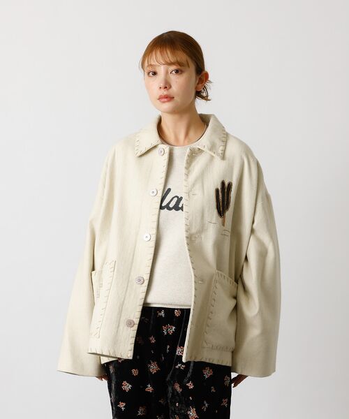 Rouge vif la cle / ルージュ・ヴィフ ラクレ テーラードジャケット | 【Le Melange/ル・メランジュ】パッチワーク刺繍ステンカラー / メキシ | 詳細1