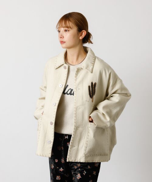 Rouge vif la cle / ルージュ・ヴィフ ラクレ テーラードジャケット | 【Le Melange/ル・メランジュ】パッチワーク刺繍ステンカラー / メキシ | 詳細2