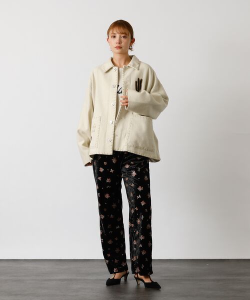 Rouge vif la cle / ルージュ・ヴィフ ラクレ テーラードジャケット | 【Le Melange/ル・メランジュ】パッチワーク刺繍ステンカラー / メキシ | 詳細5