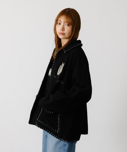 Rouge vif la cle / ルージュ・ヴィフ ラクレ テーラードジャケット | 【Le Melange/ル・メランジュ】パッチワーク刺繍ステンカラー / メキシ | 詳細8