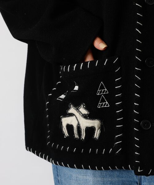 Rouge vif la cle / ルージュ・ヴィフ ラクレ テーラードジャケット | 【Le Melange/ル・メランジュ】パッチワーク刺繍ステンカラー / メキシ | 詳細19