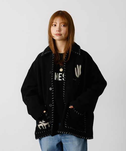 Rouge vif la cle / ルージュ・ヴィフ ラクレ テーラードジャケット | 【Le Melange/ル・メランジュ】パッチワーク刺繍ステンカラー / メキシ | 詳細21