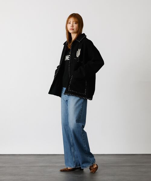 Rouge vif la cle / ルージュ・ヴィフ ラクレ テーラードジャケット | 【Le Melange/ル・メランジュ】パッチワーク刺繍ステンカラー / メキシ | 詳細11