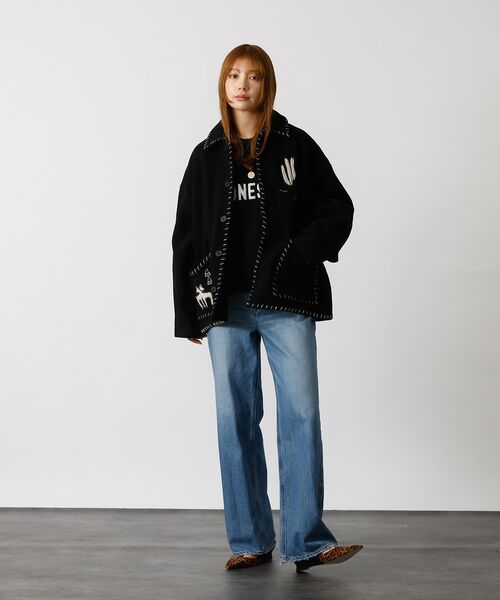 Rouge vif la cle / ルージュ・ヴィフ ラクレ テーラードジャケット | 【Le Melange/ル・メランジュ】パッチワーク刺繍ステンカラー / メキシ | 詳細12