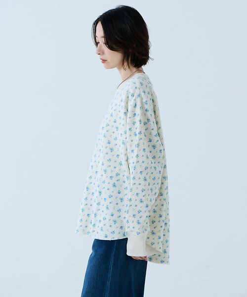 Rouge vif la cle / ルージュ・ヴィフ ラクレ スウェット | 【JEMORGAN / ジェーイーモーガン】ガーゼ裏毛 花柄クルースウェット/J | 詳細11