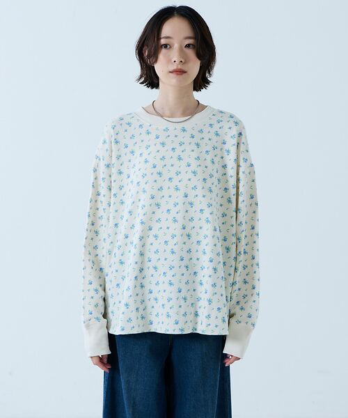 Rouge vif la cle / ルージュ・ヴィフ ラクレ スウェット | 【JEMORGAN / ジェーイーモーガン】ガーゼ裏毛 花柄クルースウェット/J | 詳細13