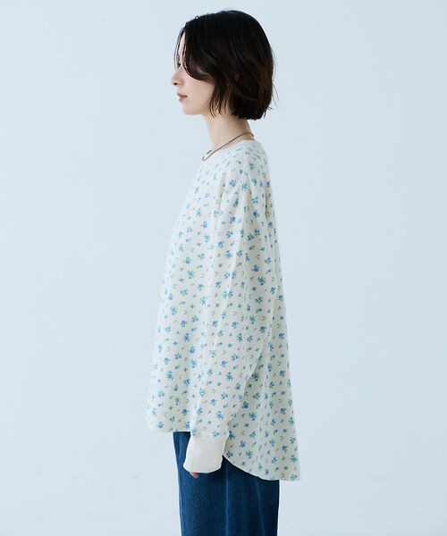 Rouge vif la cle / ルージュ・ヴィフ ラクレ スウェット | 【JEMORGAN / ジェーイーモーガン】ガーゼ裏毛 花柄クルースウェット/J | 詳細14