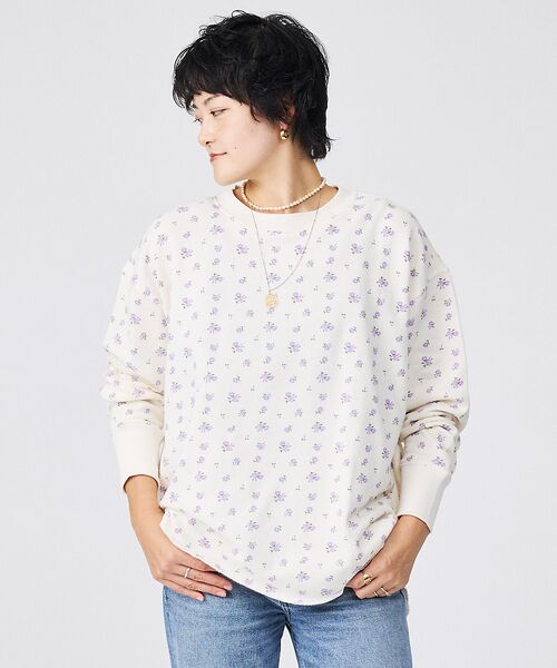 Rouge vif la cle / ルージュ・ヴィフ ラクレ スウェット | 【JEMORGAN / ジェーイーモーガン】ガーゼ裏毛 花柄クルースウェット/J | 詳細23