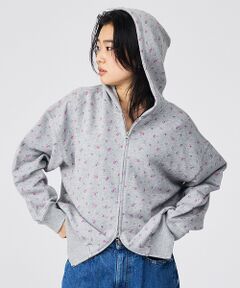 Rouge vif la cle / ルージュ・ヴィフ ラクレ パーカー | 【JEMORGAN/ジェーイーモーガン】ガーゼ裏毛花柄フルジップパーカー/JF6