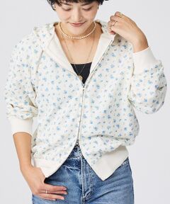 Rouge vif la cle / ルージュ・ヴィフ ラクレ パーカー | 【JEMORGAN/ジェーイーモーガン】ガーゼ裏毛花柄フルジップパーカー/JF6