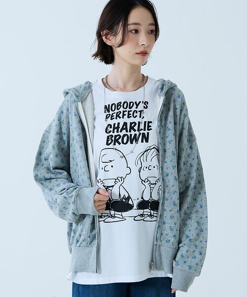 Rouge vif la cle / ルージュ・ヴィフ ラクレ パーカー | 【JEMORGAN/ジェーイーモーガン】ガーゼ裏毛花柄フルジップパーカー/JF6 | 詳細1