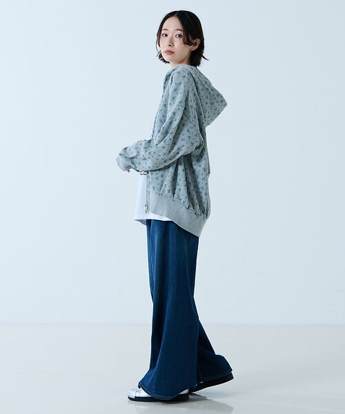 Rouge vif la cle / ルージュ・ヴィフ ラクレ パーカー | 【JEMORGAN/ジェーイーモーガン】ガーゼ裏毛花柄フルジップパーカー/JF6 | 詳細2