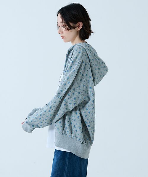 Rouge vif la cle / ルージュ・ヴィフ ラクレ パーカー | 【JEMORGAN/ジェーイーモーガン】ガーゼ裏毛花柄フルジップパーカー/JF6 | 詳細3