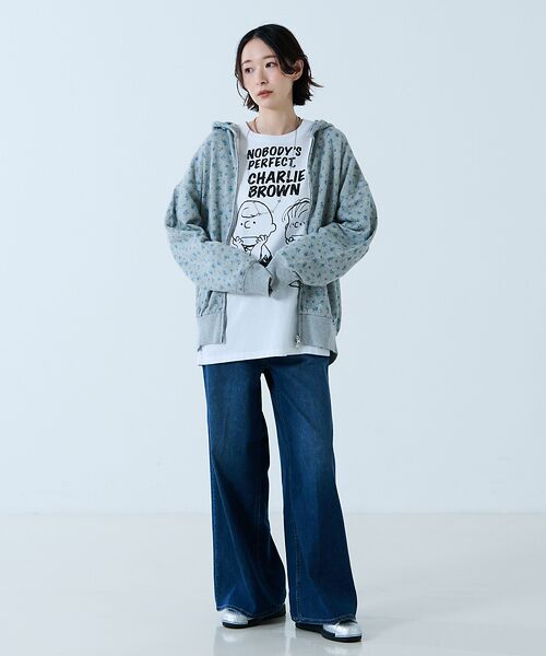 Rouge vif la cle / ルージュ・ヴィフ ラクレ パーカー | 【JEMORGAN/ジェーイーモーガン】ガーゼ裏毛花柄フルジップパーカー/JF6 | 詳細4