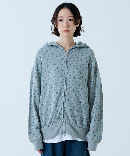 Rouge vif la cle / ルージュ・ヴィフ ラクレ パーカー | 【JEMORGAN/ジェーイーモーガン】ガーゼ裏毛花柄フルジップパーカー/JF6 | 詳細6