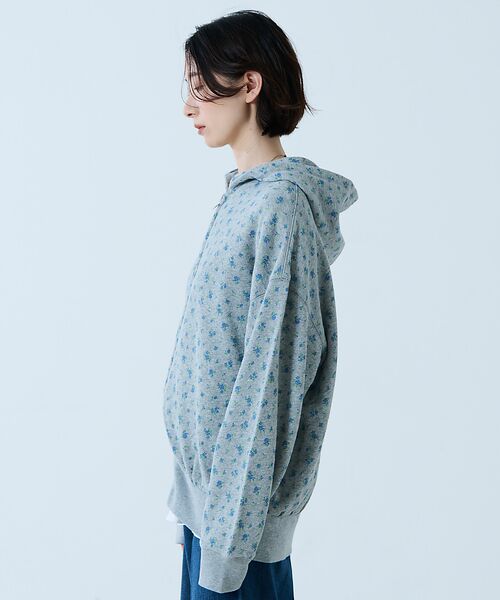 Rouge vif la cle / ルージュ・ヴィフ ラクレ パーカー | 【JEMORGAN/ジェーイーモーガン】ガーゼ裏毛花柄フルジップパーカー/JF6 | 詳細7