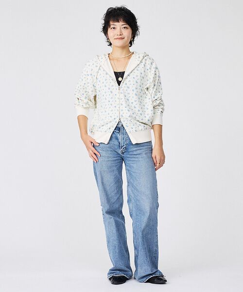 Rouge vif la cle / ルージュ・ヴィフ ラクレ パーカー | 【JEMORGAN/ジェーイーモーガン】ガーゼ裏毛花柄フルジップパーカー/JF6 | 詳細15