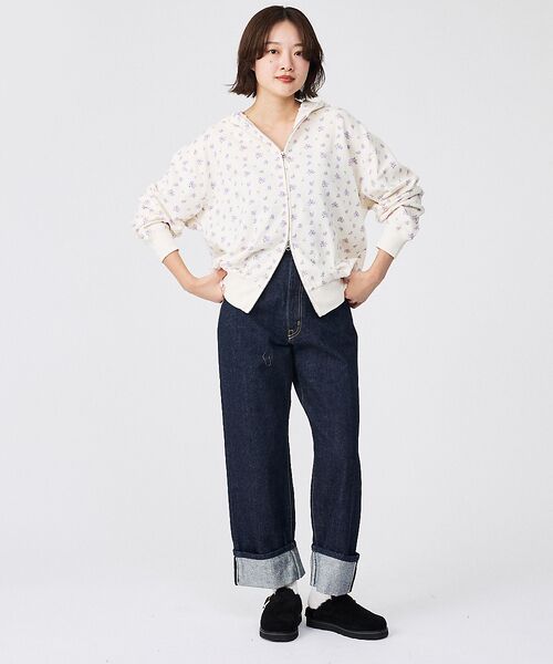 Rouge vif la cle / ルージュ・ヴィフ ラクレ パーカー | 【JEMORGAN/ジェーイーモーガン】ガーゼ裏毛花柄フルジップパーカー/JF6 | 詳細22