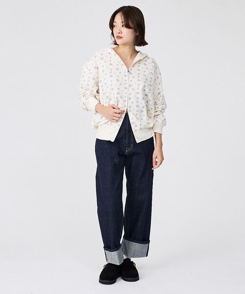 Rouge vif la cle / ルージュ・ヴィフ ラクレ パーカー | 【JEMORGAN/ジェーイーモーガン】ガーゼ裏毛花柄フルジップパーカー/JF6 | 詳細23