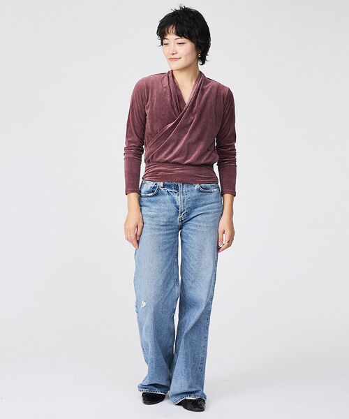 Rouge vif la cle / ルージュ・ヴィフ ラクレ シャツ・ブラウス | 【Keena/キーナ】ベルベットカシュクルートップス/トップス/ベロア/ドレープ | 詳細1