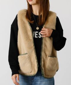 Rouge vif la cle / ルージュ・ヴィフ ラクレ ベスト | 【Le Melange/ル・メランジュ】エコファーベスト/#8553701/ベス