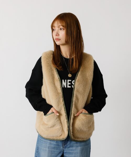 Rouge vif la cle / ルージュ・ヴィフ ラクレ ベスト | 【Le Melange/ル・メランジュ】エコファーベスト/#8553701/ベス | 詳細3