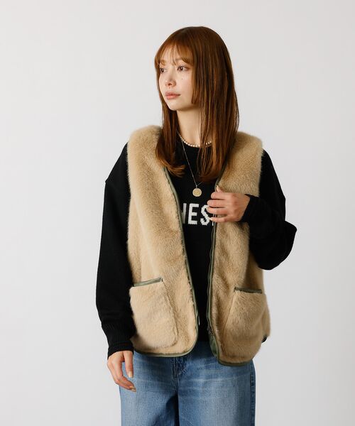 Rouge vif la cle / ルージュ・ヴィフ ラクレ ベスト | 【Le Melange/ル・メランジュ】エコファーベスト/#8553701/ベス | 詳細4