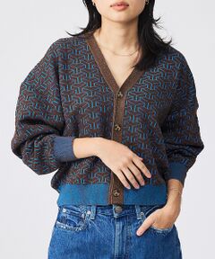 Rouge vif la cle / ルージュ・ヴィフ ラクレ カーディガン・ボレロ | 【Le Melange/ル・メランジュ】ジャガードVネックカーディガン / 幾何