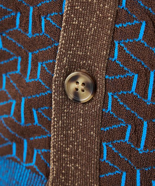 Rouge vif la cle / ルージュ・ヴィフ ラクレ カーディガン・ボレロ | 【Le Melange/ル・メランジュ】ジャガードVネックカーディガン / 幾何 | 詳細10