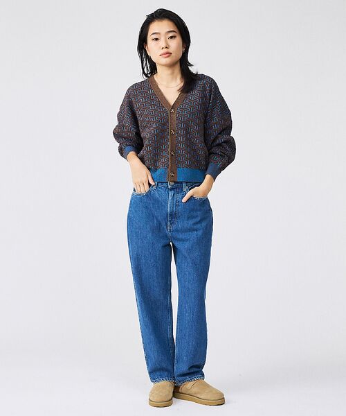 Rouge vif la cle / ルージュ・ヴィフ ラクレ カーディガン・ボレロ | 【Le Melange/ル・メランジュ】ジャガードVネックカーディガン / 幾何 | 詳細3