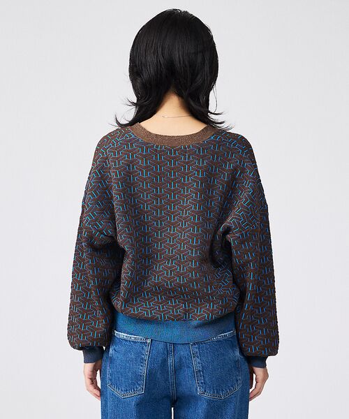 Rouge vif la cle / ルージュ・ヴィフ ラクレ カーディガン・ボレロ | 【Le Melange/ル・メランジュ】ジャガードVネックカーディガン / 幾何 | 詳細6