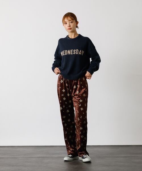 Rouge vif la cle / ルージュ・ヴィフ ラクレ パンツ | 【Le Melange/ル・メランジュ】花柄ベロアパンツ/#8551502/花柄 | 詳細2