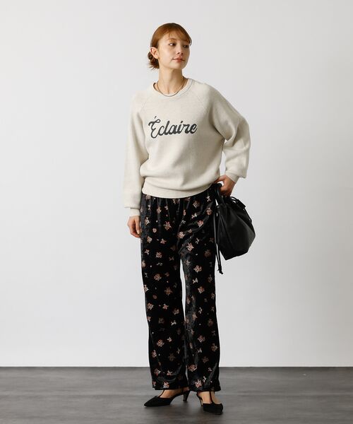 Rouge vif la cle / ルージュ・ヴィフ ラクレ パンツ | 【Le Melange/ル・メランジュ】花柄ベロアパンツ/#8551502/花柄 | 詳細6