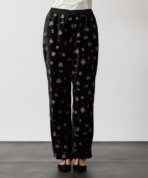 Rouge vif la cle / ルージュ・ヴィフ ラクレ パンツ | 【Le Melange/ル・メランジュ】花柄ベロアパンツ/#8551502/花柄 | 詳細8
