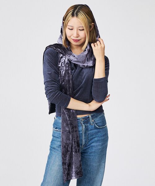 Rouge vif la cle / ルージュ・ヴィフ ラクレ マフラー・ショール・スヌード・ストール | 【Keena/キーナ】ベルベットマフラー/マフラー/ベルベット/お出かけ【WEB | 詳細4