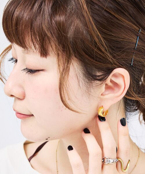 Rouge vif la cle / ルージュ・ヴィフ ラクレ ピアス・イヤリング | 【MC STUDIO/エムシースタジオ】ワイドフープピアス【予約】 | 詳細1