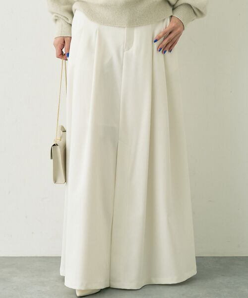 Rouge vif la cle / ルージュ・ヴィフ ラクレ ロング・マキシ丈スカート | 【人気追加】タックフレアマキシスカート（ホワイト）