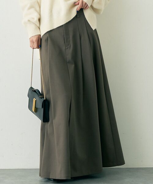 Rouge vif la cle / ルージュ・ヴィフ ラクレ ロング・マキシ丈スカート | 【人気追加】タックフレアマキシスカート（モカ）