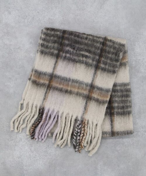 Rouge vif la cle / ルージュ・ヴィフ ラクレ マフラー・ショール・スヌード・ストール | チェックマフラー/40x180/マフラー大判/ロング/お出かけ | 詳細5