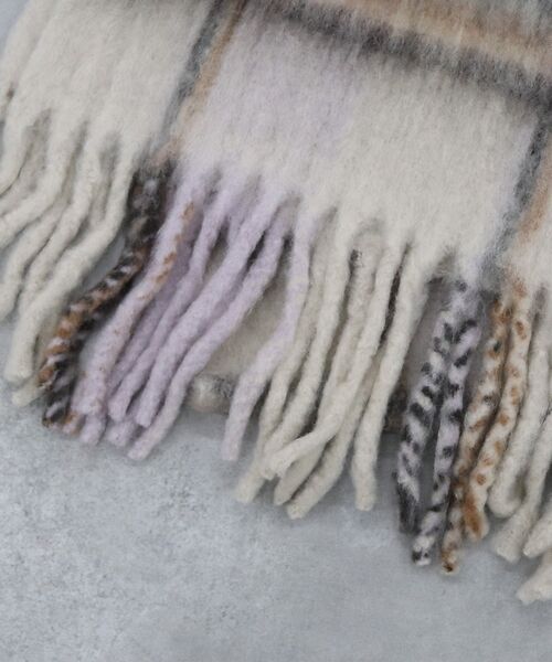 Rouge vif la cle / ルージュ・ヴィフ ラクレ マフラー・ショール・スヌード・ストール | チェックマフラー/40x180/マフラー大判/ロング/お出かけ | 詳細6