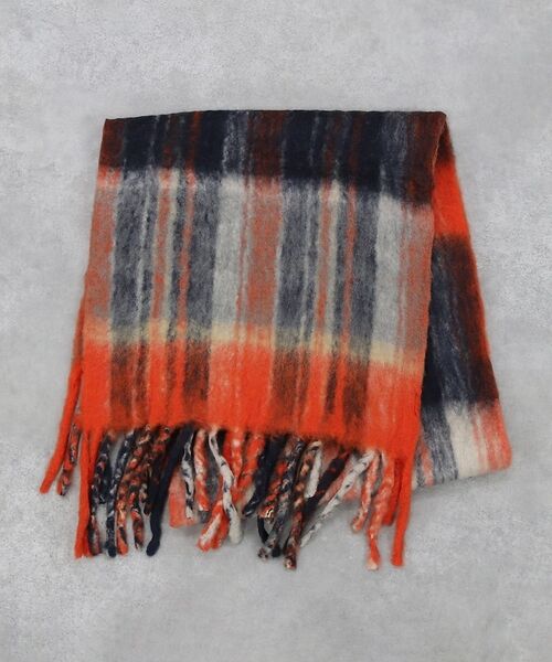 Rouge vif la cle / ルージュ・ヴィフ ラクレ マフラー・ショール・スヌード・ストール | チェックマフラー/40x180/マフラー大判/ロング/お出かけ | 詳細9