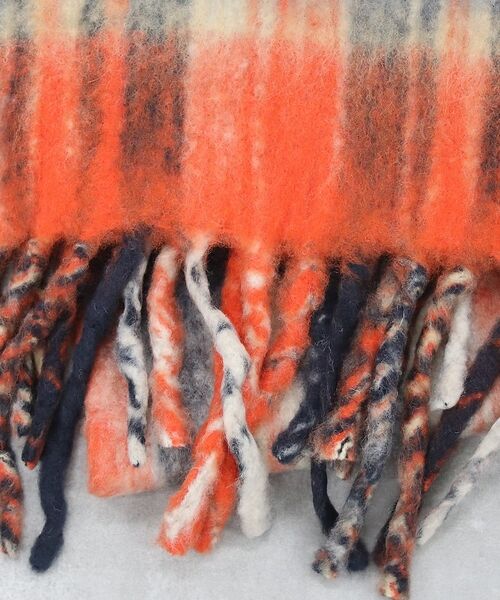 Rouge vif la cle / ルージュ・ヴィフ ラクレ マフラー・ショール・スヌード・ストール | チェックマフラー/40x180/マフラー大判/ロング/お出かけ | 詳細10